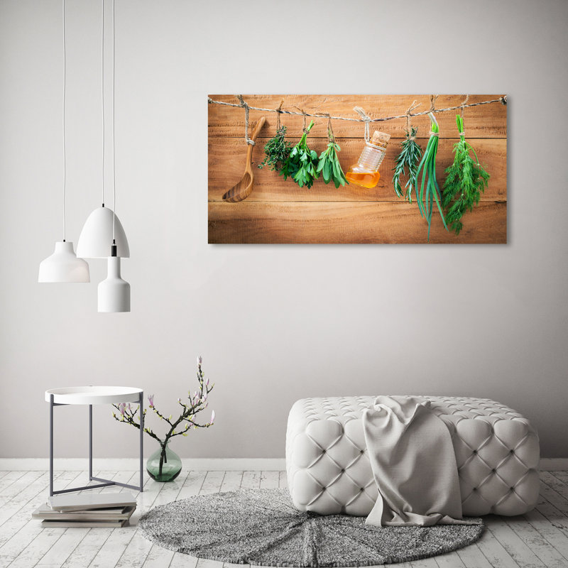 Herbs On A String - Wrapped Canvas Print