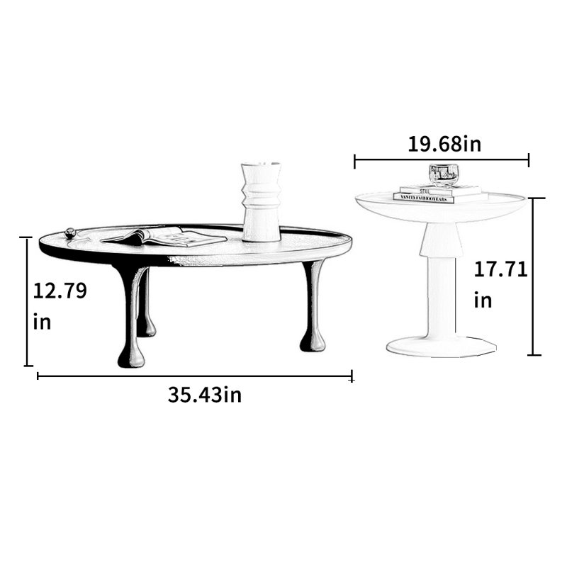 Table basse ronde de style rétro