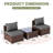 3-Piece Single Sofa Set Modular Outdoor All-Weather Wicker Rattan Patio Furniture Seating Group With Cushions & Glass Table-701690011