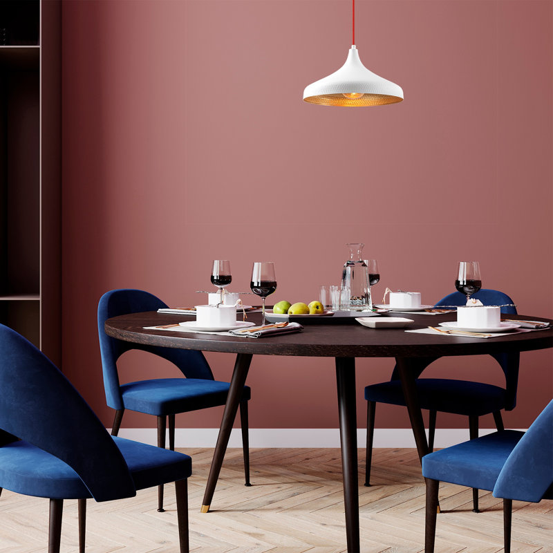 Lustre de style scandinave, structure en métal blanc et rouge, 14,2 po x 14,2 po x 46,5 po | Hauteur réglable, douille E27 de 40 W maximum | Conception élégante pour les salles à manger et les espaces de vie modernes, IP20, luminaire parfait