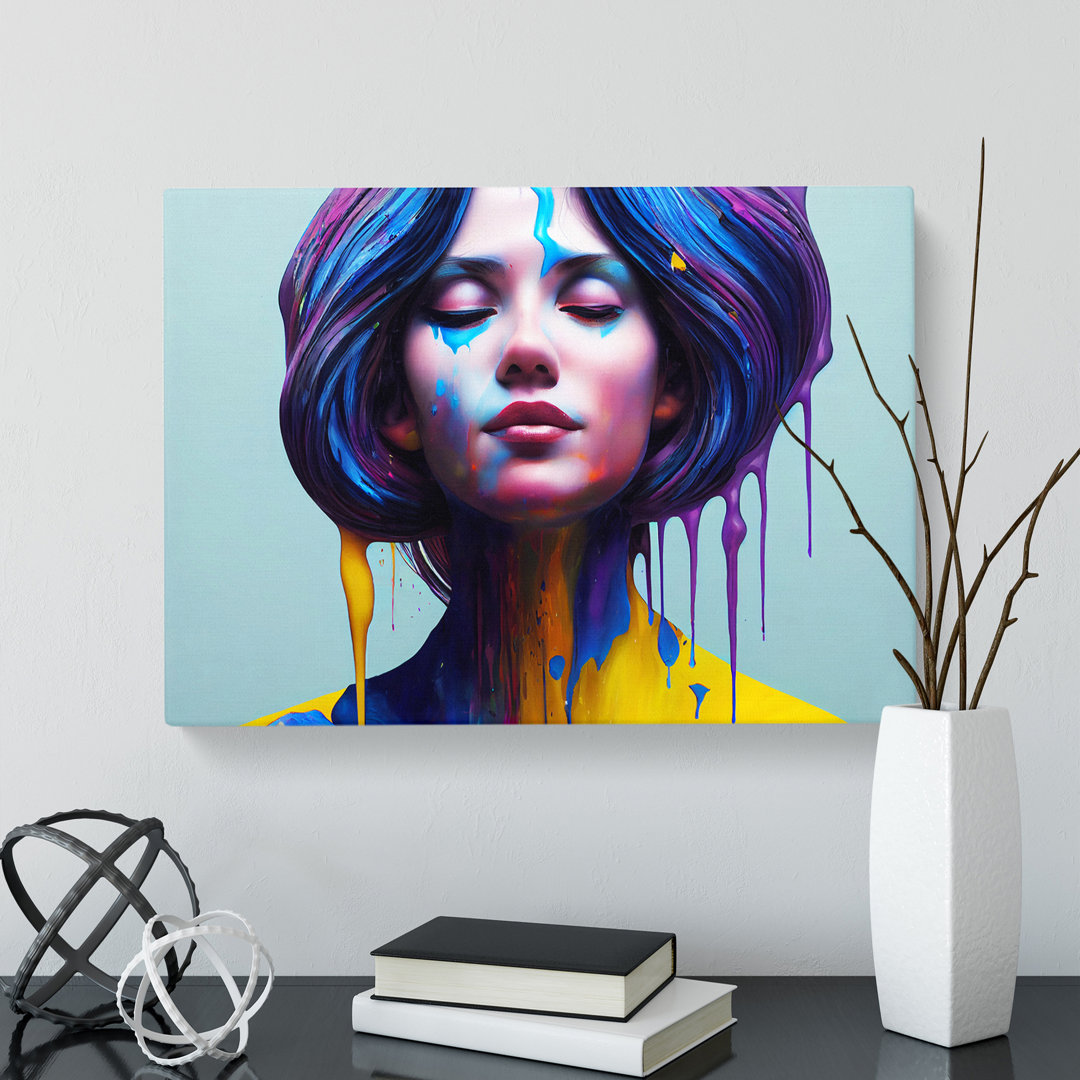 Woman Painted Vol.2 Abstrakt - Wrapped Canvas Graphic Art