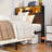 Twin Size Bed Frame With Storage Headboard, Metal Platform Bed With Charging Station, Bookcase Storage, No Box Spring Needed, Easy Assembly