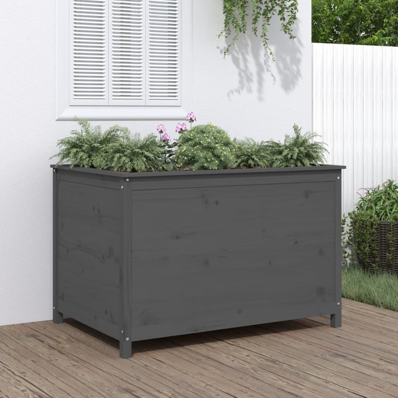 Derosier Wood Raised Garden Bed, Grey, 78cm H x 119.5cm W x 82.5cm D