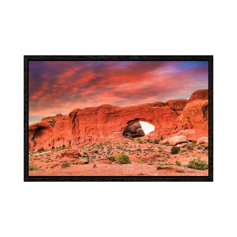 Desert Drama by Mark Paulda - Print on Canvas, 45.72cm H x 66.04cm W x 3.81cm D, Black Floater Framed