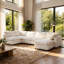 Canapé d'angle modulaire de 129 po avec pouf, canapé 6 places en chenille-1535220355