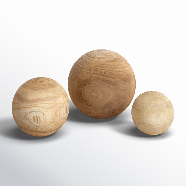 Tasia Wood 3 Piece Ball Set