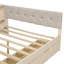 Lit plateforme double en bois avec tablettes de rangement, tiroirs, station de charge et tête de lit tapissier-1881512463-1881512462