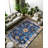 Nouvelle Collection Digital Print Cotton-Polyester Navy Blue Moroccan Rug-545300967