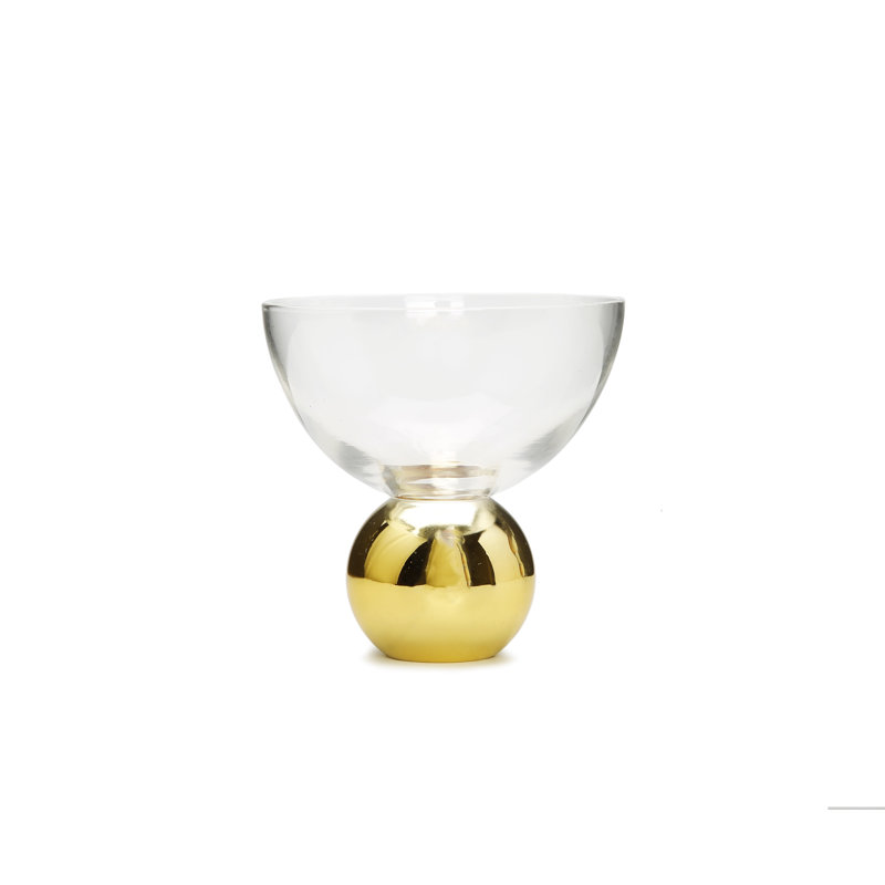 Ensemble de 4 bols à dessert sur piédestal boule dorée