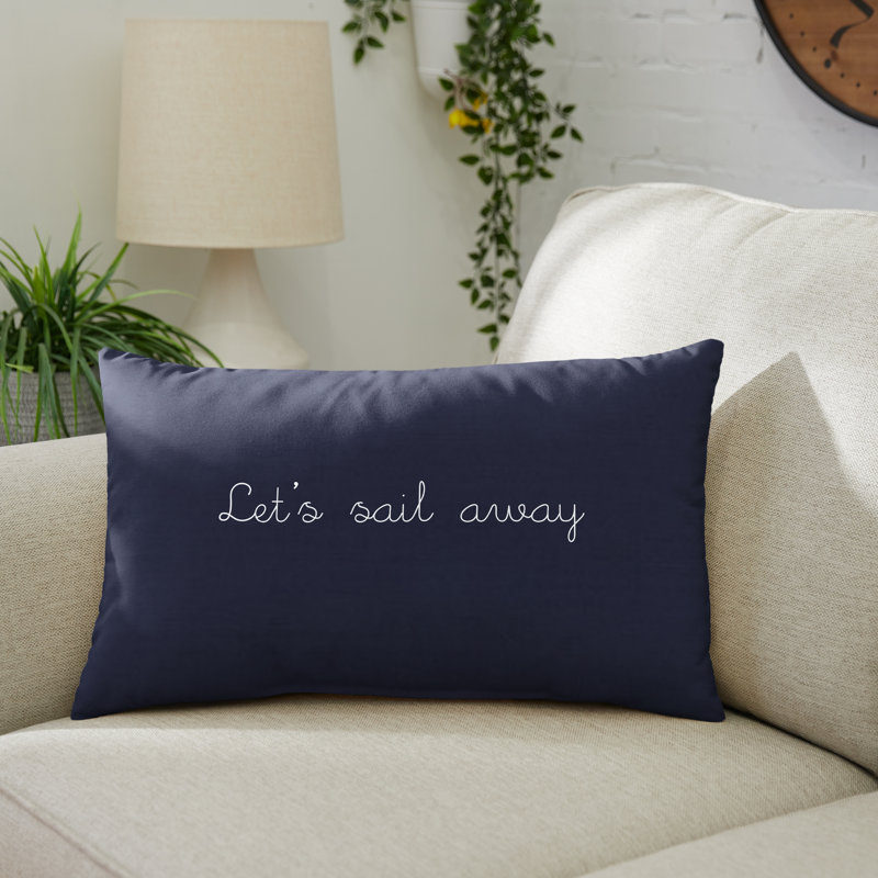 Embroidered Outdoor Throw Pillow