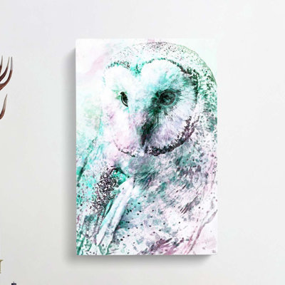 Barn Owl Abstract Art - Wrapped Canvas