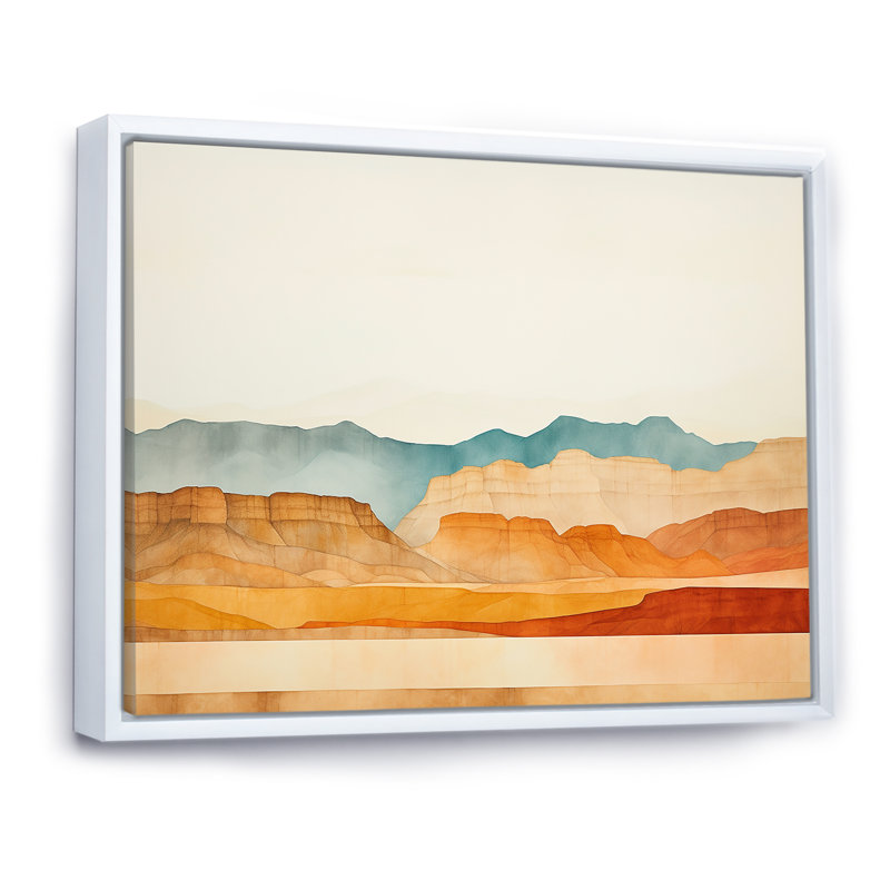 Bold Canyon View - Décoration murale Canyon, H 30 po x l 40 po x P 1,5 po, Cadre flottant blanc