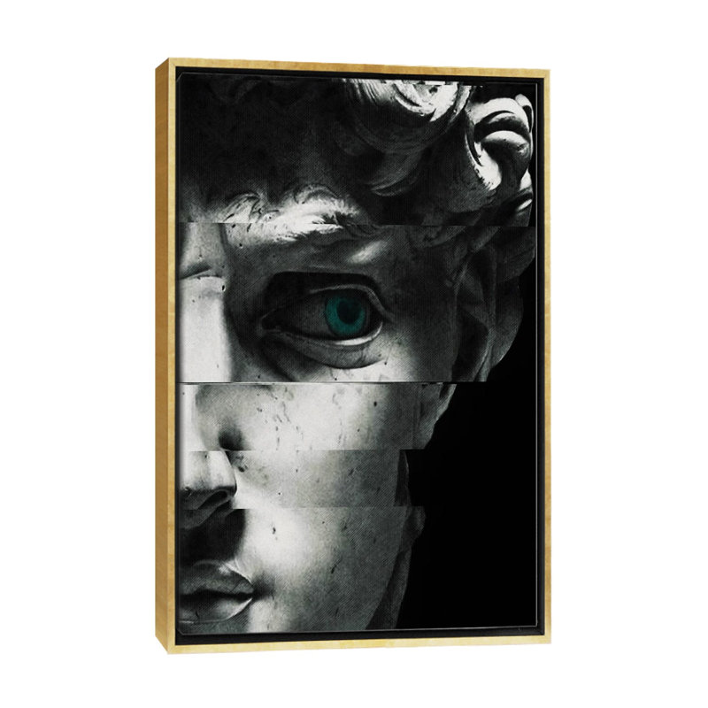 David's Eye - reproduction d'art murale encadrée, Reproduction encadrée sans passe-partout, H 26 po x l 18 po, Doré