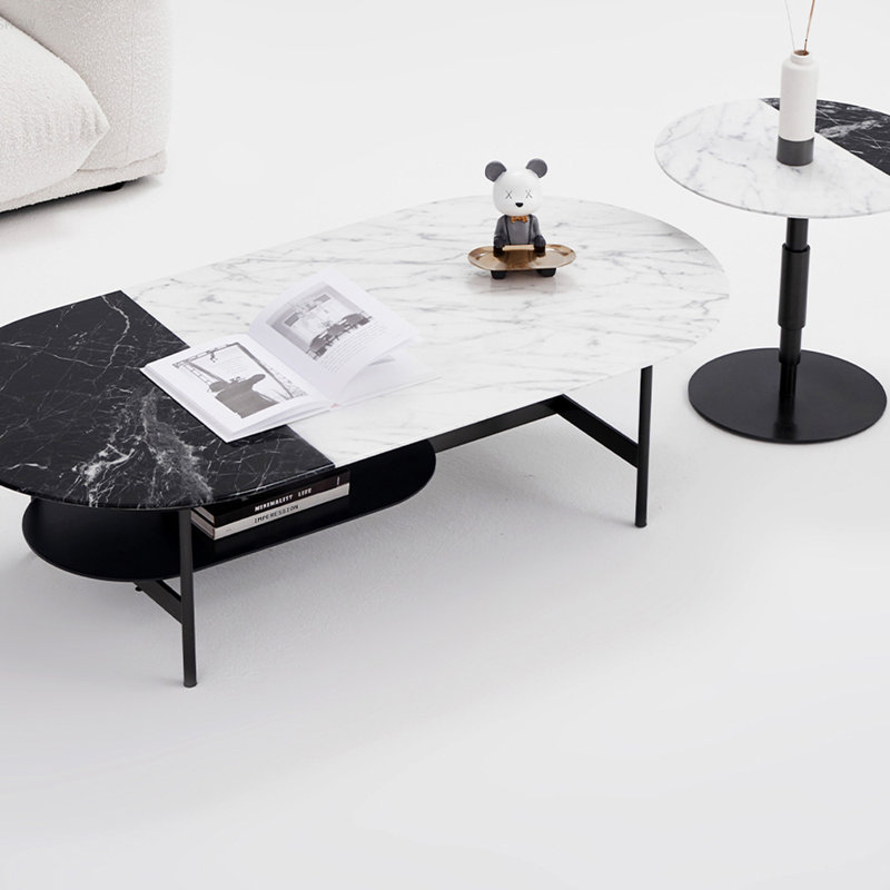 Simple marble coffee table size combination