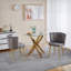Chaise de salle à manger Modern GREY (ensemble de 2) avec pieds en fer de couleur dorée, velours et dossier confortable-1833504386