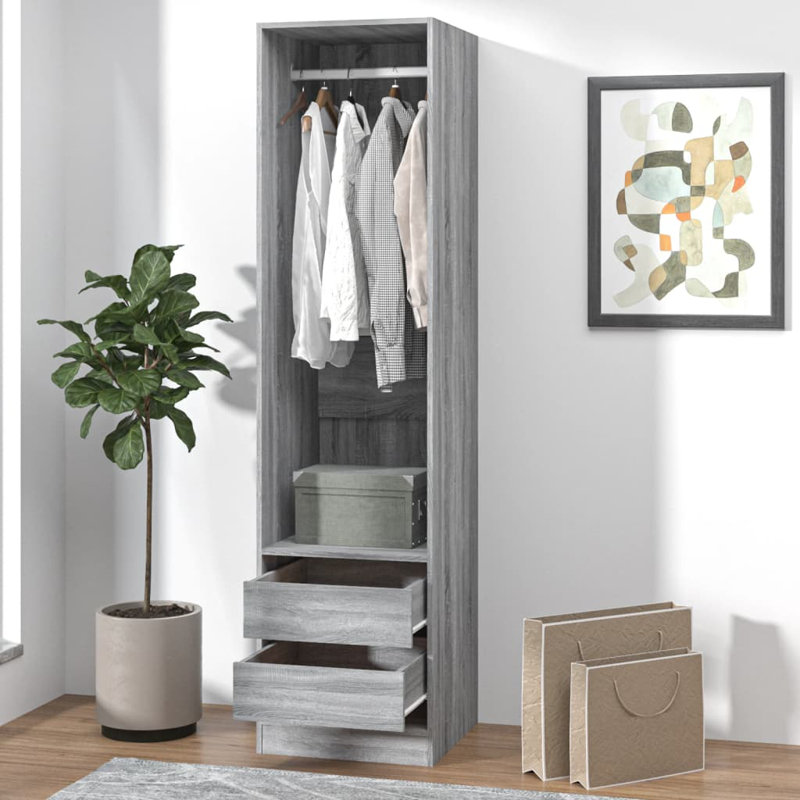 Edela Manufactured Wood Wardrobe, Grey Sonoma