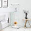 Vitrine blanche en verre sur pied avec 3 tablettes - Installation rapide pour le bureau, la chambre à coucher, le salon et le bureau