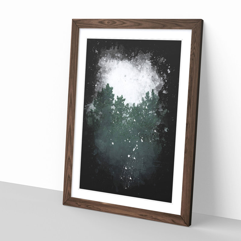Snowing upon the Trees - Wall Art, 33cm H x 24cm W x 2cm D, Walnut Single Picture Frame Wood
