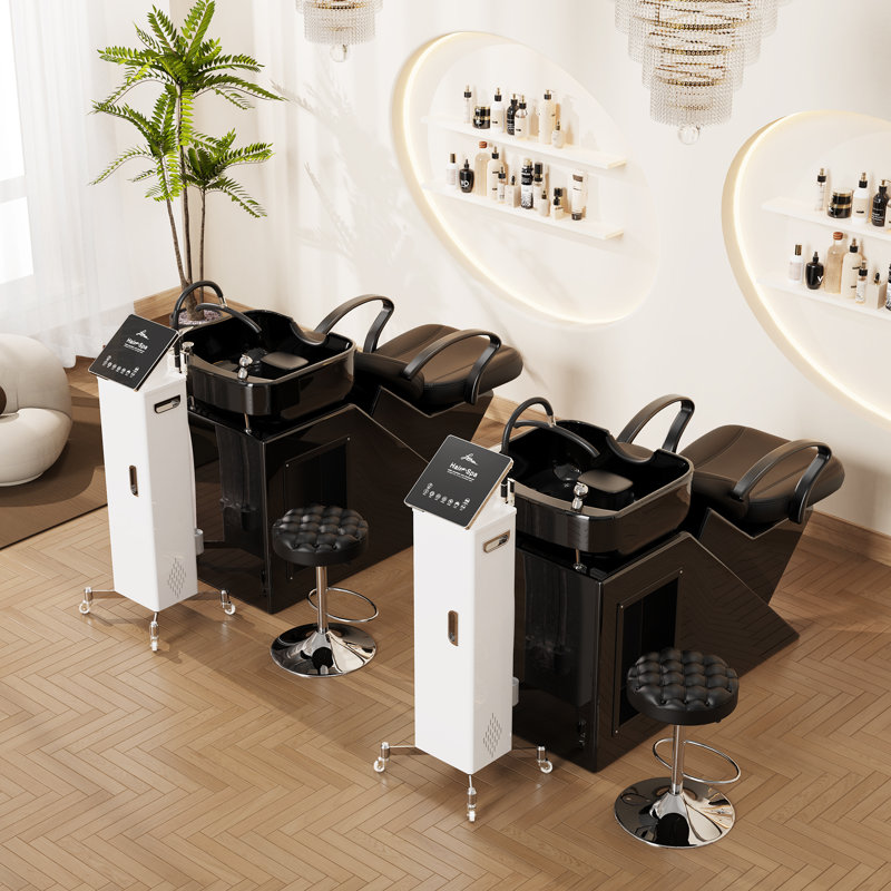 Baasha All-In-One Mobile Head Spa Equipment With Water Circulation System, Portable Hair Washing Station With Light Therapy Function, Japanese Head Spa Waterfall Equipment