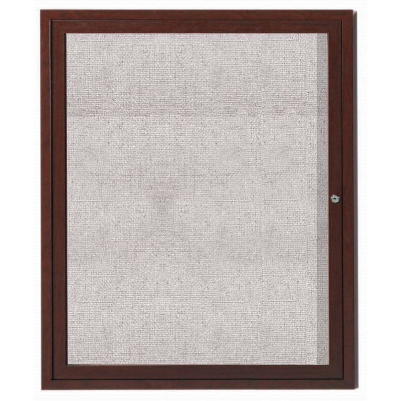 Tableau d’affichage mural fermé à l’extérieur, H 36 po x l 30 po x P 2 po, Noyer