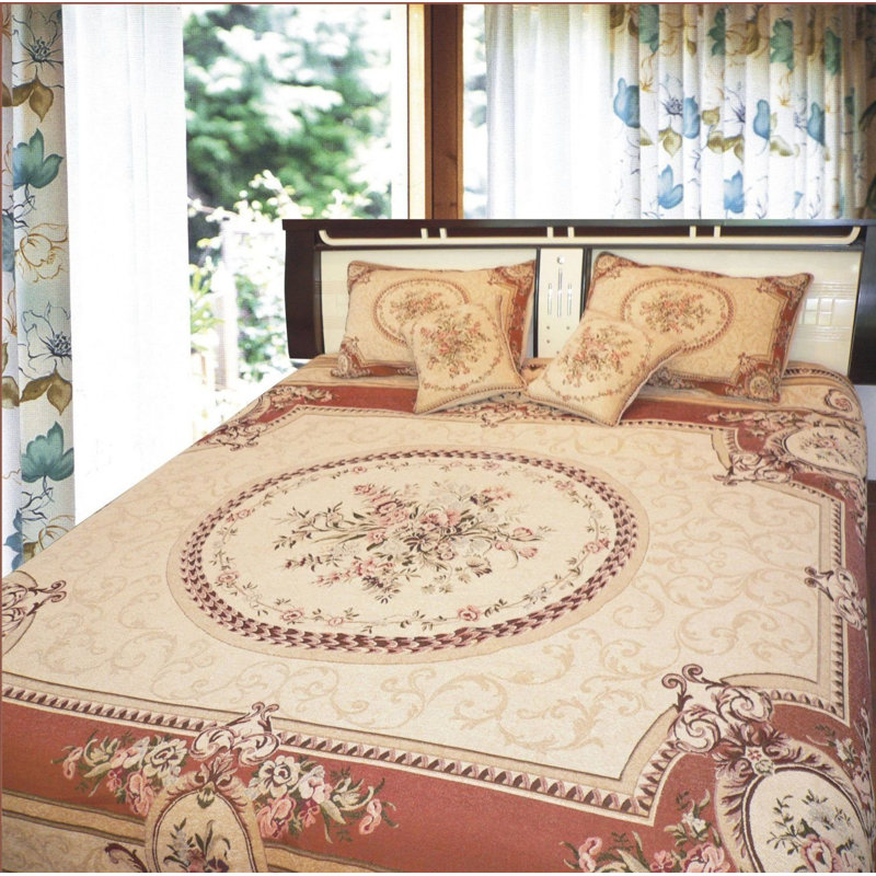 Traditional Floral Quilt, Twin Quilt + 2 Additional Pieces, Green/Beige