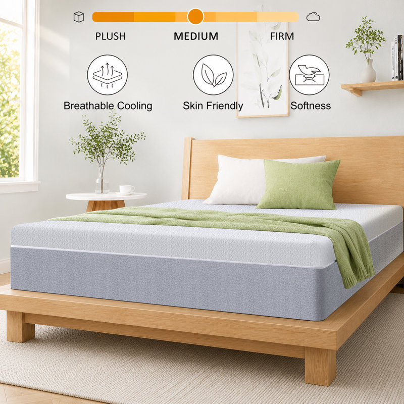 Grand matelas en mousse 12 po avec matelas confortable conçu pour de multiples positions de sommeil, 12'', Grand lit
