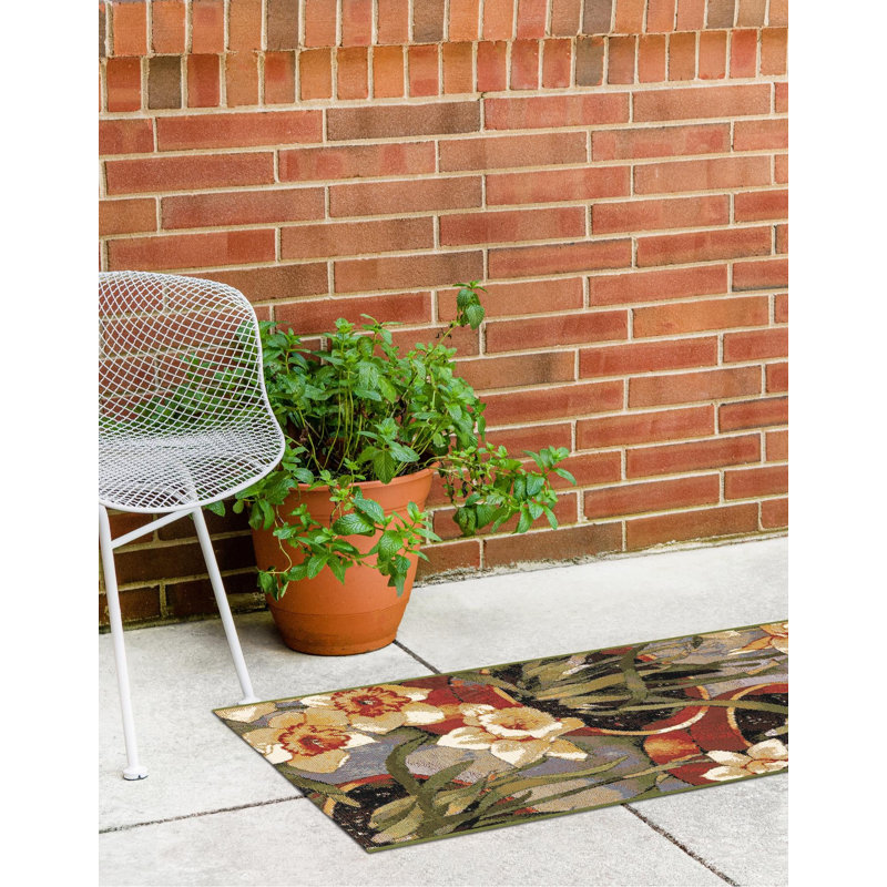  Tapis botanique d'extérieur Verdure, Tapis de couloir 2 pi x 6 pi 1 po