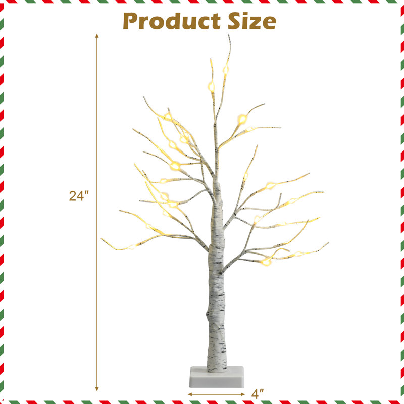 Patiojoy 24'' Faux Birch Branch in Tree Stand