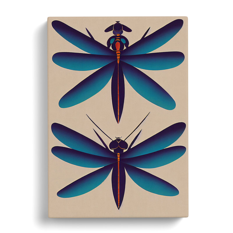 Quirky Dragonflies - Wrapped Canvas, 50cm H x 35cm W x 3cm D