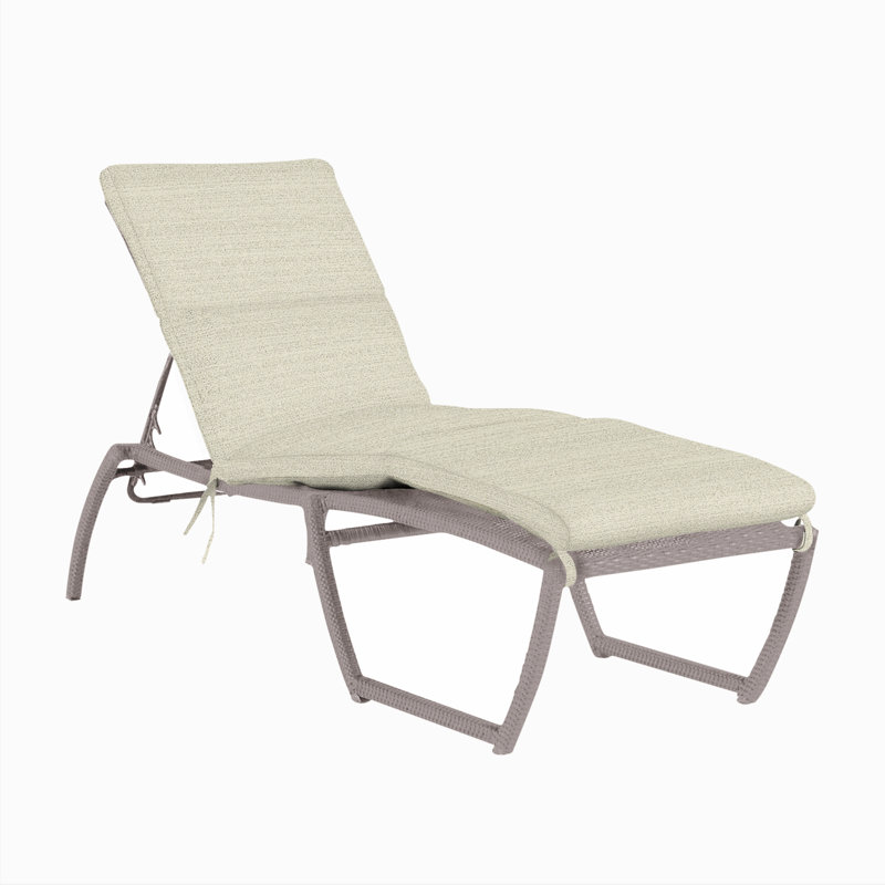 Skye 80.5" Long Reclining Single Chaise with Cushions, Oyster, No Welt, Linen Chambray