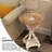 COZAYH Round Rustic Wooden Accent Tray Top Nightstand Side Table, White Legs
