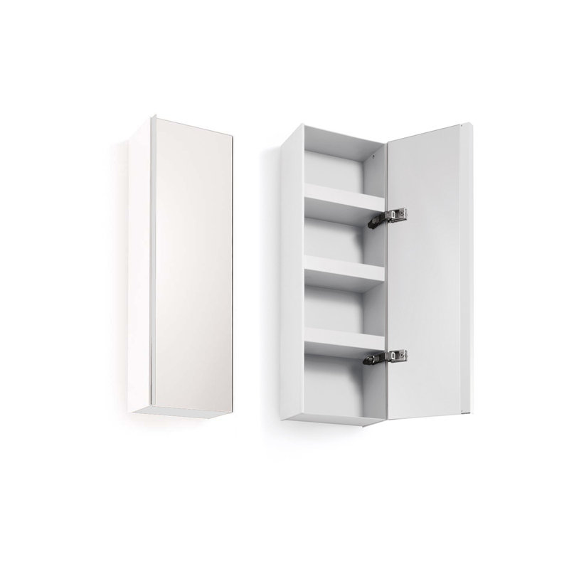 Ciacole 10.4'' W Mirrored Medicine Cabinet, White, 62.6" H x 10.4" W x 6.5" D