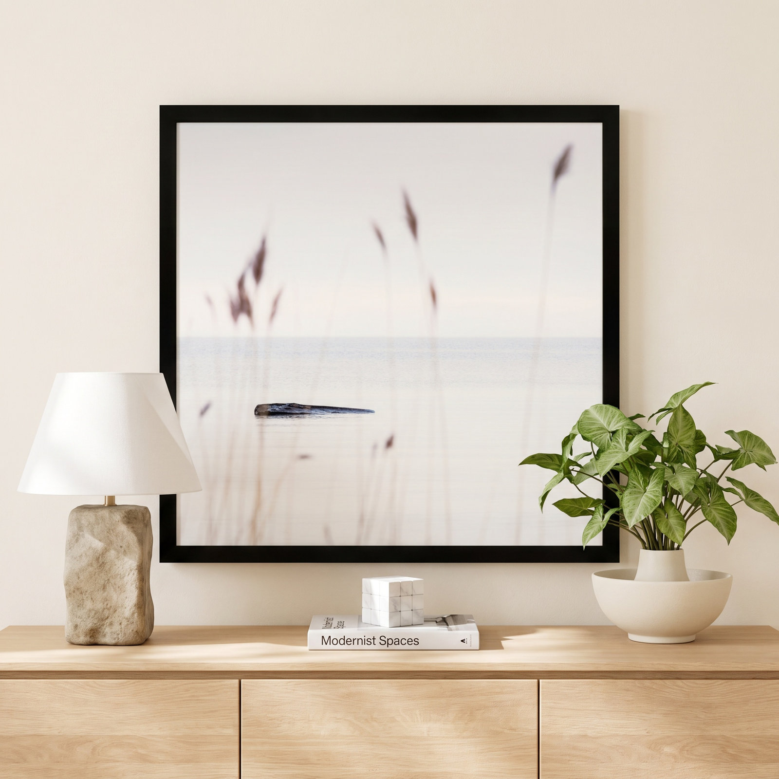 Georgian Bay Shore by Peter Dušek, 36" H x 36" W x 1.25" D, Black