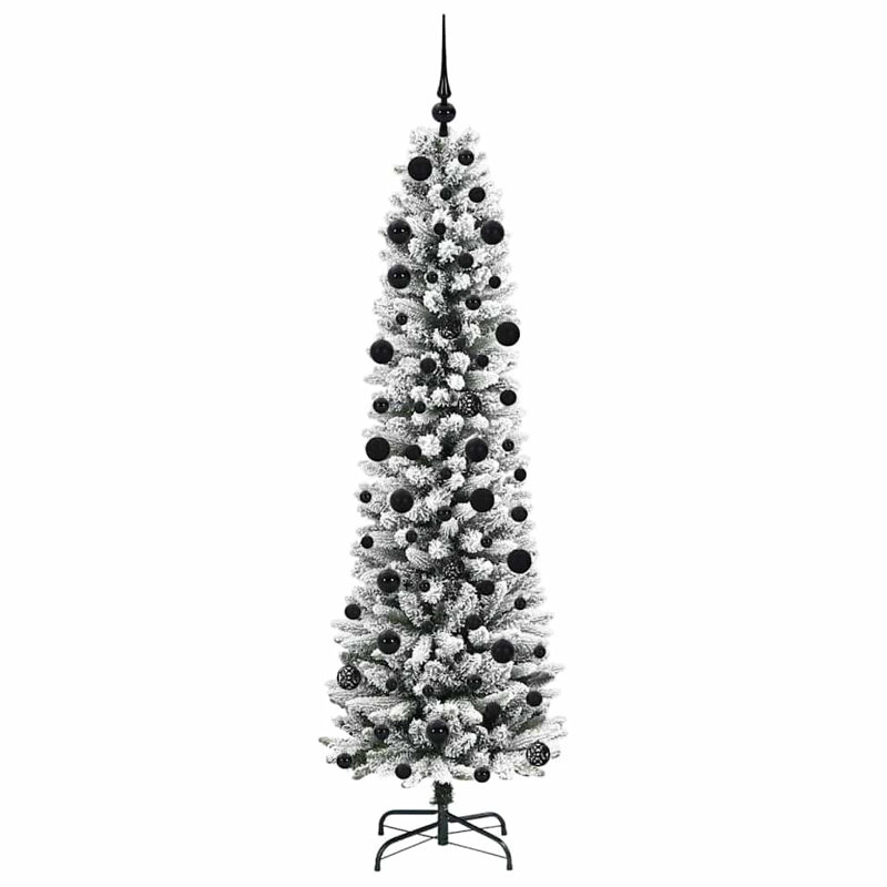 Artificial Christmas Tree with 300 LEDs, 6.89' H, Black