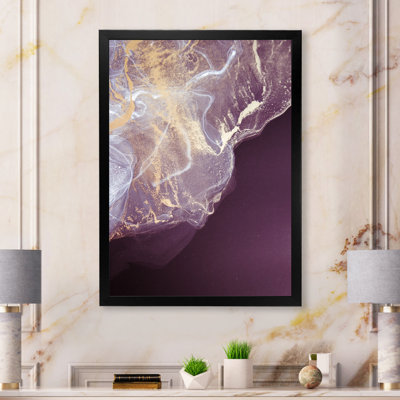 Luxury Purple Gold Marbled Flow Art - Modern Canvas Wall Art