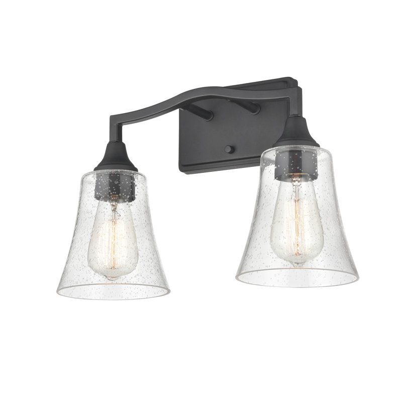Éclairage pour salle de bain à intensité variable 2 lumières Tonichia, Noir mat