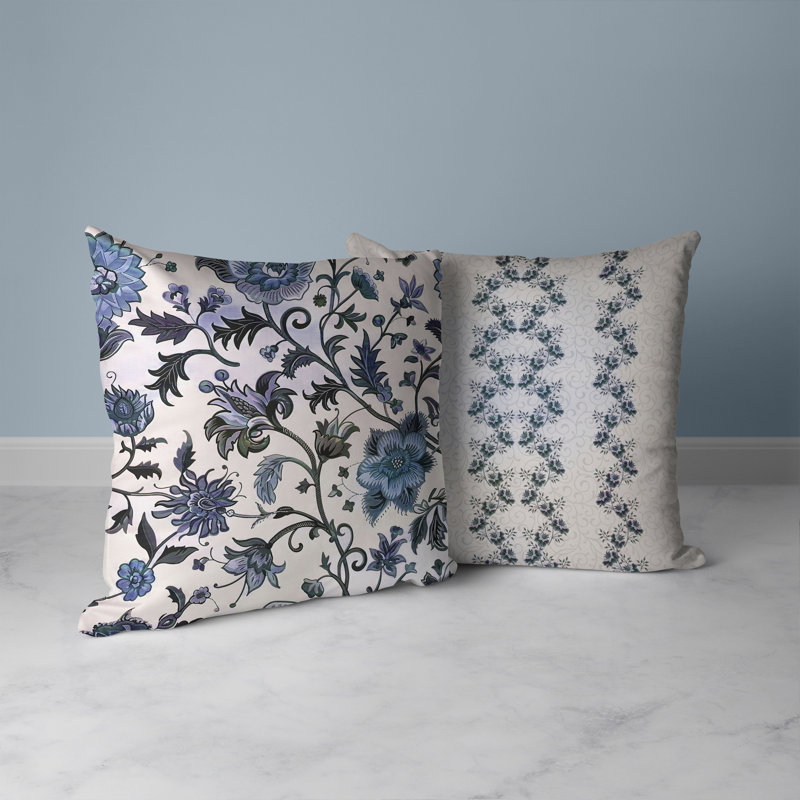 Coussin Garden Path, H 16 po x l 16 po, Bleu / Vert