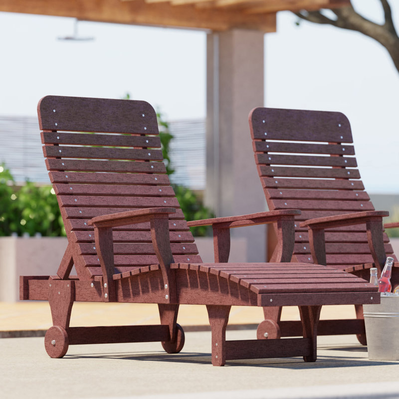 Chaise longue inclinable Signature, Bois de cerisier