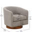 Gris, fauteuil d'appoint pivotant, revêtement en chenille, mouvement à 360 degrés, coussin en mousse épaisse de 6 po, base brune-1091487623