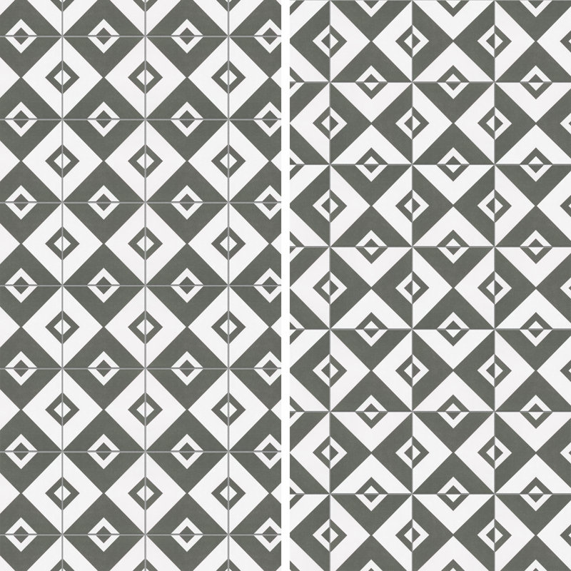 Mini carreau de céramique à motif de mur 4 po x 4 po Twenties Vertex
