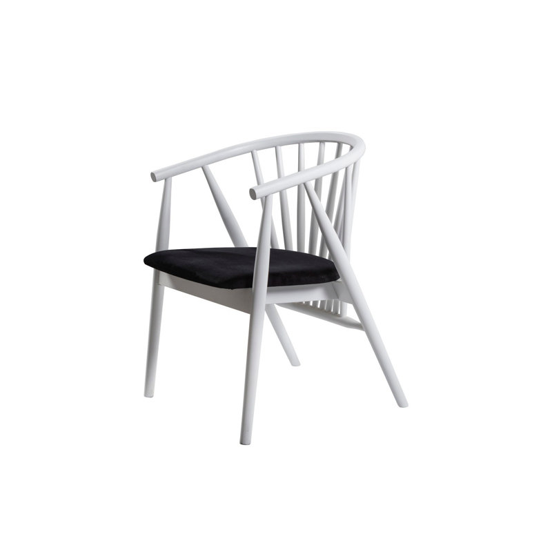 Chaise moderne scandinave, noir et blanc, 21,7 po x 30,3 po x 18,5 po | 100% bois de hêtre, épaisseur: 0,7 pouce | Design élégant pour la maison et le bureau, sièges confortables, ajout durable et tendance à tout espace
