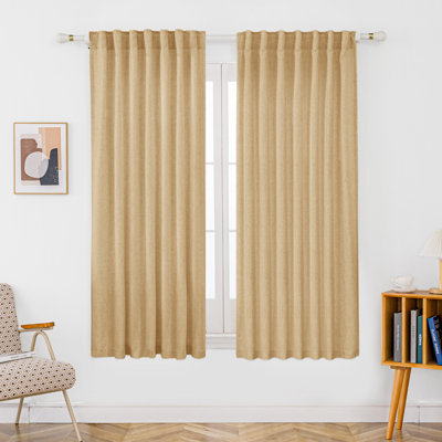 Toyoko Linen Blended Semi-Sheer Back Tab Curtain Pair