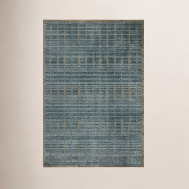 Tapis bleu océan / olive Chris Loves Julia x Loloi Calvin, Rectangle 5 pi 3 po x 7 pi 6 po