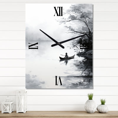Asian Art Canoe Boat II - Asian Modern Wall Clock