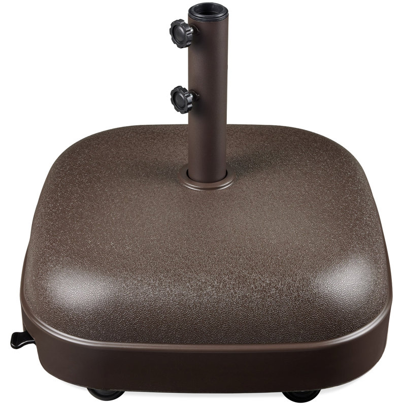 Base de parasol mobile à capacité 123Lb, Brun