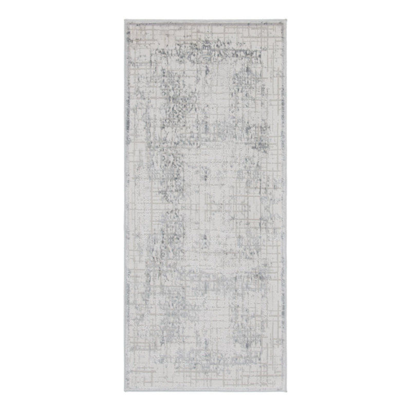 Tapis gris à motif abstrait Alissa, Tapis de couloir 2 pi 7 po x 6 pi 1 po