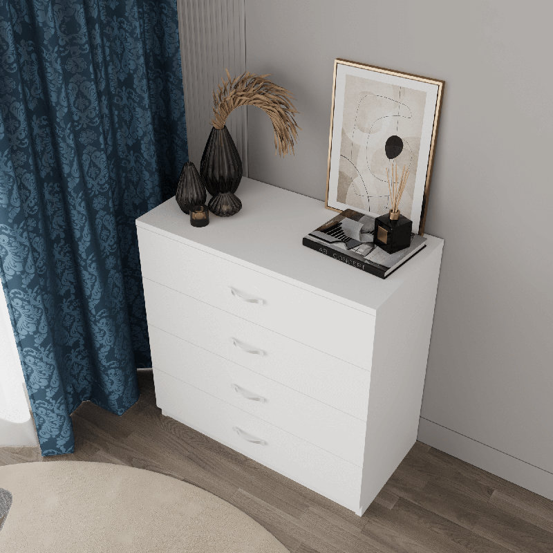 Agora 4-Drawer Chest of Drawers – Stylish & Functional Wood White Storage Unit