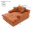 Chaise longue 64 po x 46 po pour canapé-lit rembourré surdimensionné pour l'intérieur, canapé-lit, chaises de lecture, coussins moelleux en fausse fourrure pour canapé de salon-1944747856