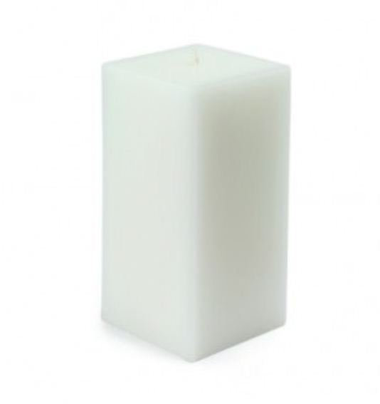 Square Pillar Candle, Black, 6" H x 3" W x 3" D, Set of 12