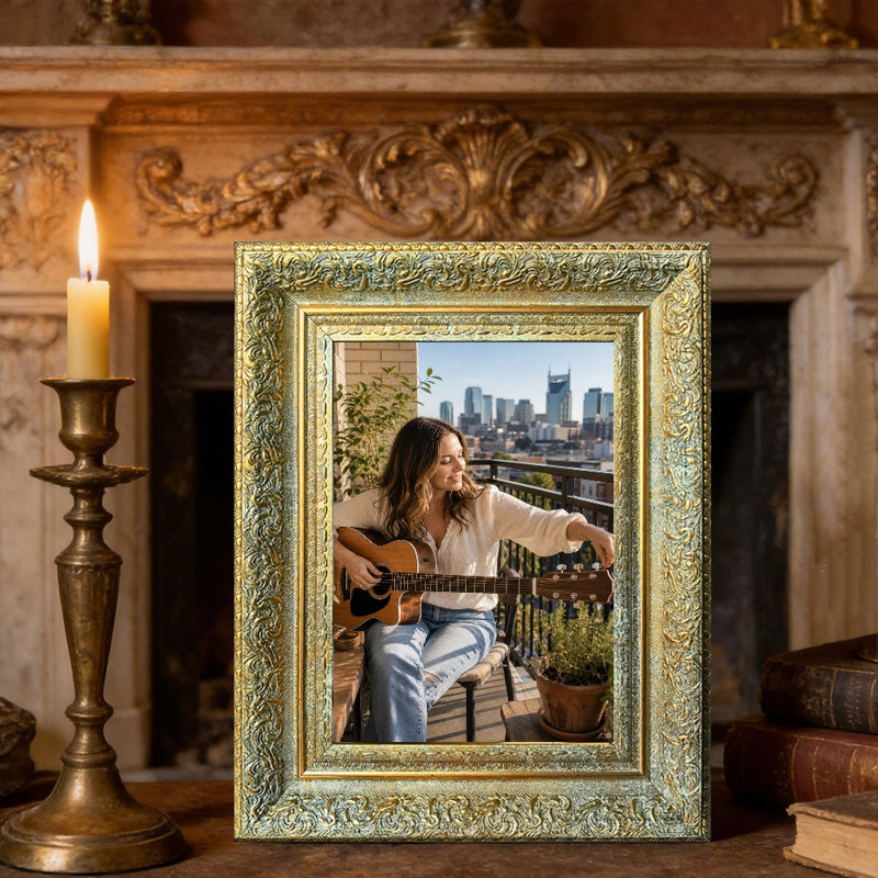 Cadre 3 pièces classique doré antique pour photos et décor de hall d'entrée 8 po x 10 po